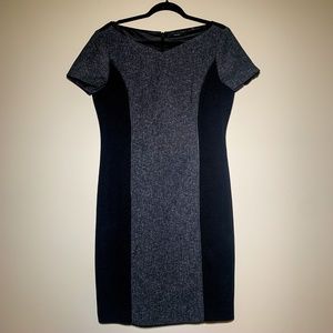 Tahari Black and Grey Block Dress